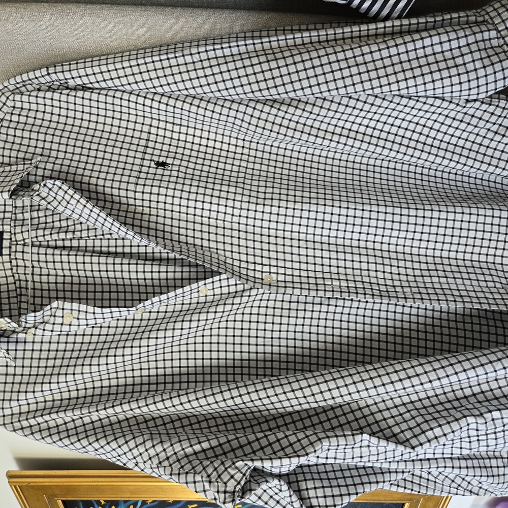 Ralph LAUREN Golf   Checkered Shirt XXL Cotton